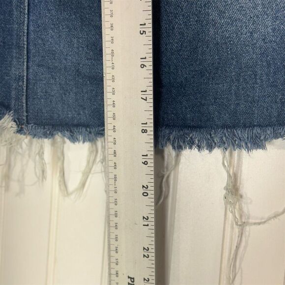 Marisa Jeans Button Front Denim Skirt Frayed Hem Pockets High Waist Size 44 - Picture 3 of 5